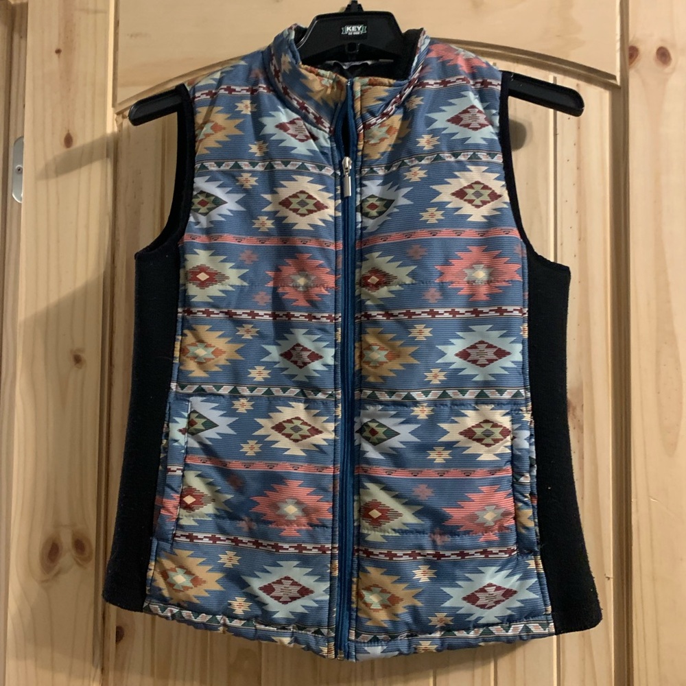 Aztec Print Puffy Vest